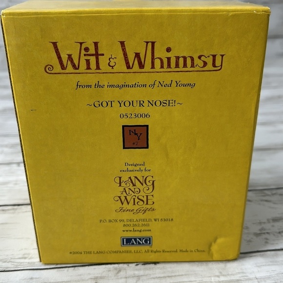 Wit & Whimsy Got your Nose Snowman Figurine 2004 Ned Young by Lang - Picture 10 of 10